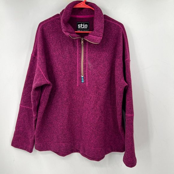 Stio Sweaters - Stio Womens Fleece Jacket Size XL Pink 1/2 Zip Long Sleeve Knit Casual